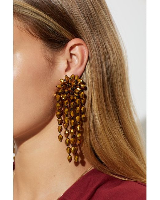 Isabel Marant Metallic Clip-On Earrings With Shimmering Crystals