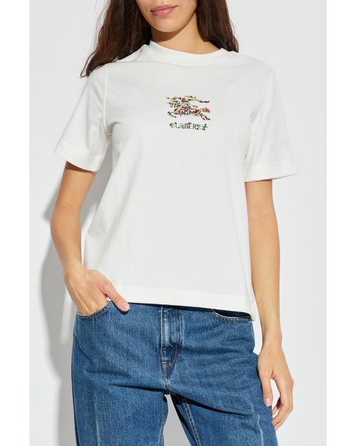 Burberry White T-Shirt With Print