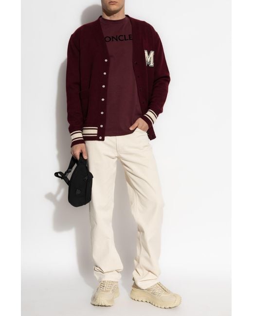Moncler Red Wool Cardigan for men
