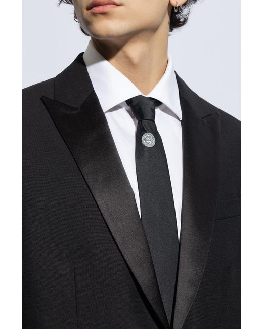 Versace Black Silk Tie for men