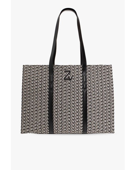 Zadig & Voltaire Canvas 'zv Initiale' Shopper Bag in Black Lyst UK