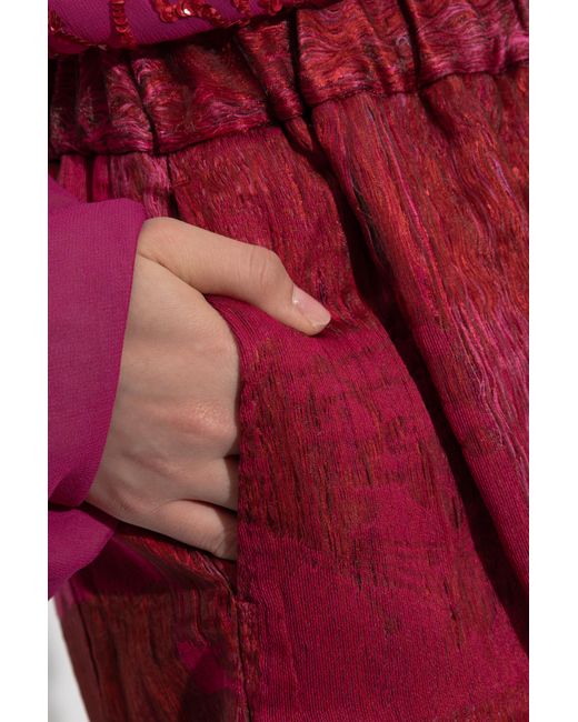 Dries Van Noten Red Shorts With Pockets