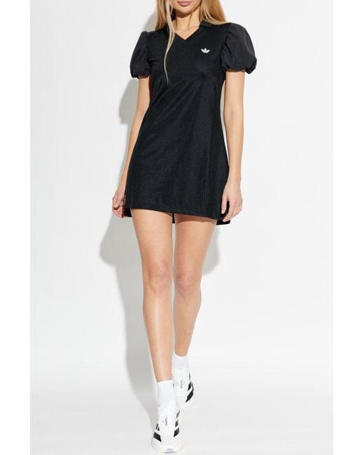 Adidas Originals Black Dress With Puff Sleeves
