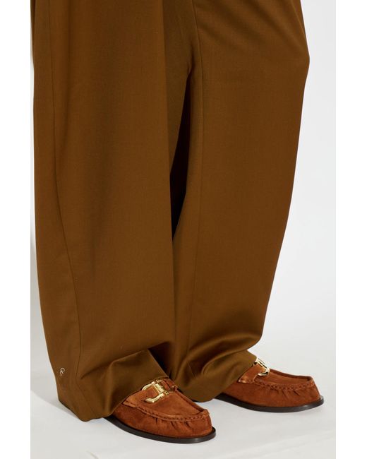 Ferragamo Brown "Maryan" Suede Loafers