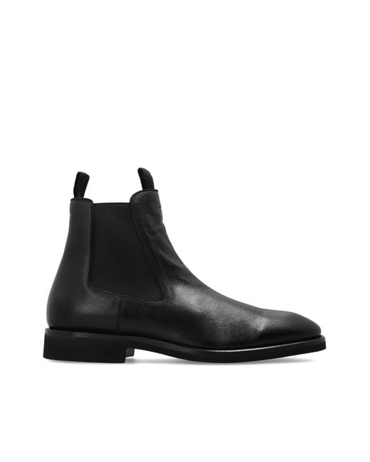 Tom Ford Black Leather Ankle Boots for men