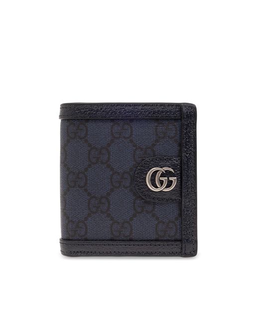 Gucci Blue Folding Wallet With Logo, for men