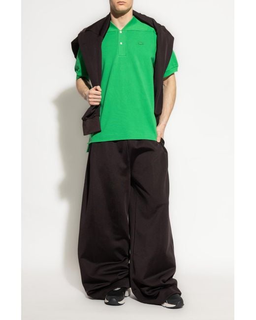 LACOSTE RUNWAY Green Polo With Logo for men