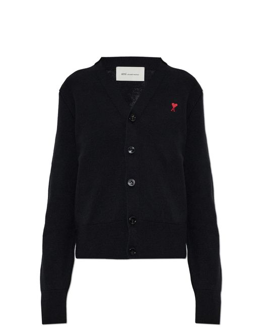 AMI Black Wool Cardigan