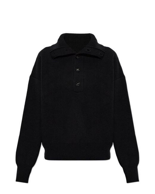 AMI Blue Wool Sweater With Collar
