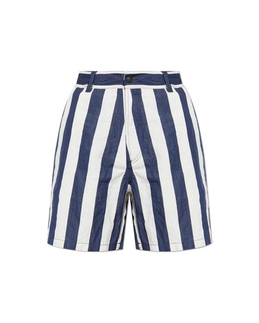 Versace Blue Striped Pattern Shorts for men