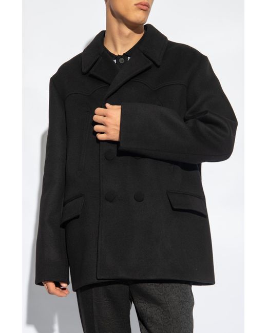 Balmain Black Short Coat, for men
