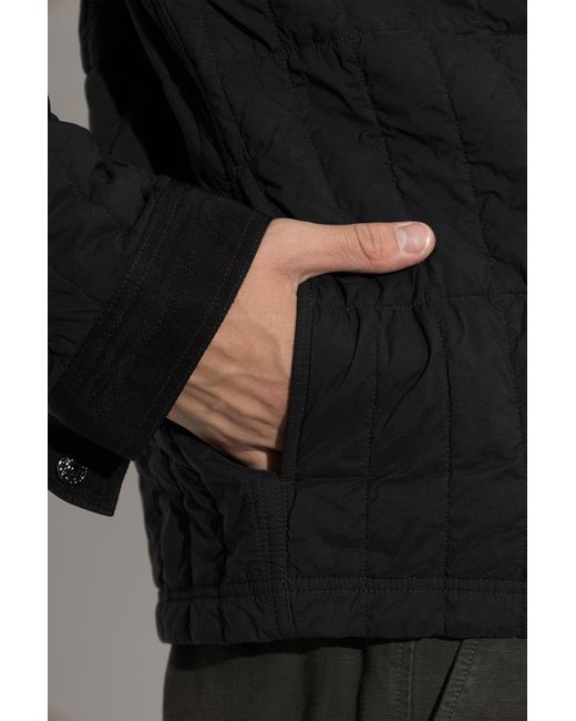 Stone Island Black Jacket With Logo Patch for men