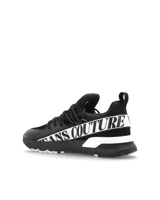 Versace Jeans Couture Black Sports Shoes With Printed Logo for men