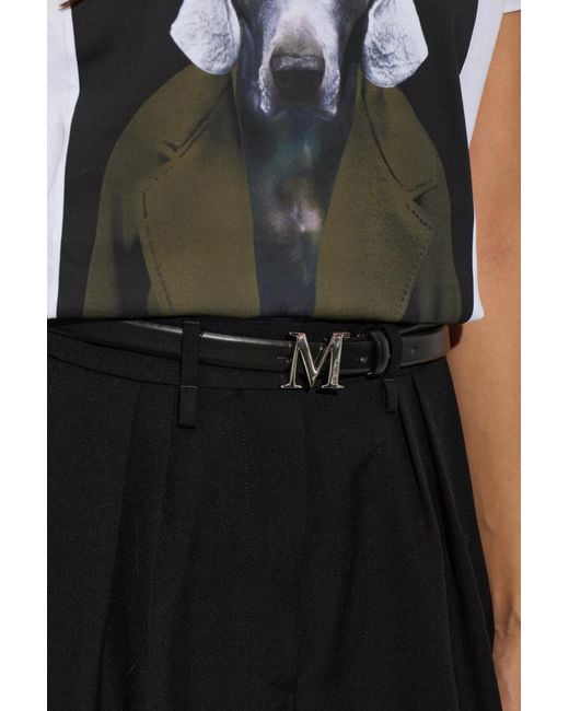 Max Mara Black Leather Belt