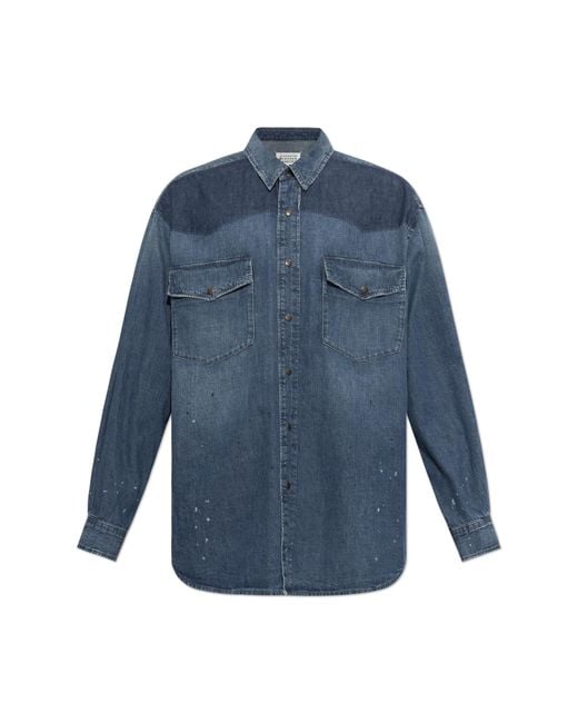 Maison Margiela Blue Denim Shirt for men