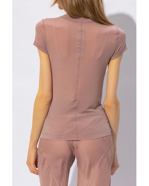Rick Owens Pink 'cropped Level T' T-shirt,