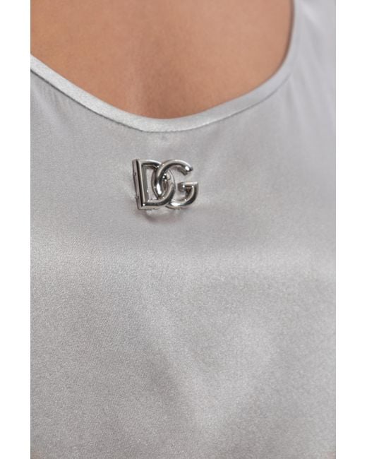 Dolce & Gabbana Gray Sleeveless Tops