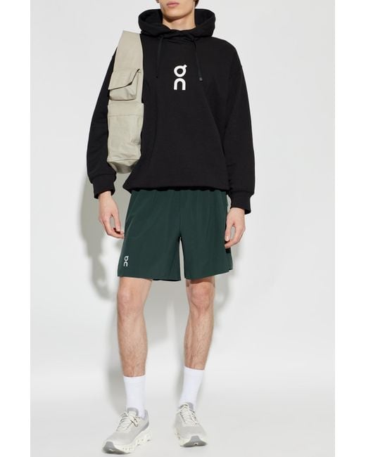On Shoes Green Training Shorts for men