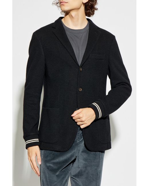 Eleventy Black Jacket With Detachable Hood for men