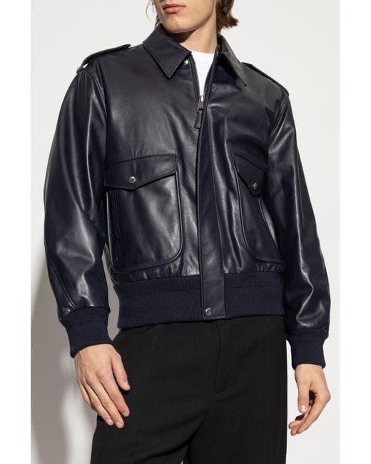Givenchy Gray Leather Jacket for men