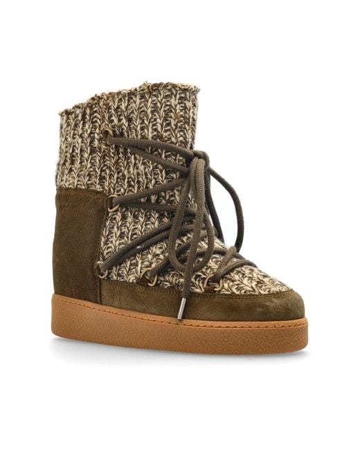 Isabel Marant Brown Wedge Snow Boots "Nowla"