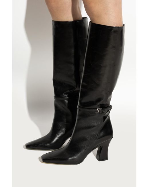 NODALETO Black Heeled Boots