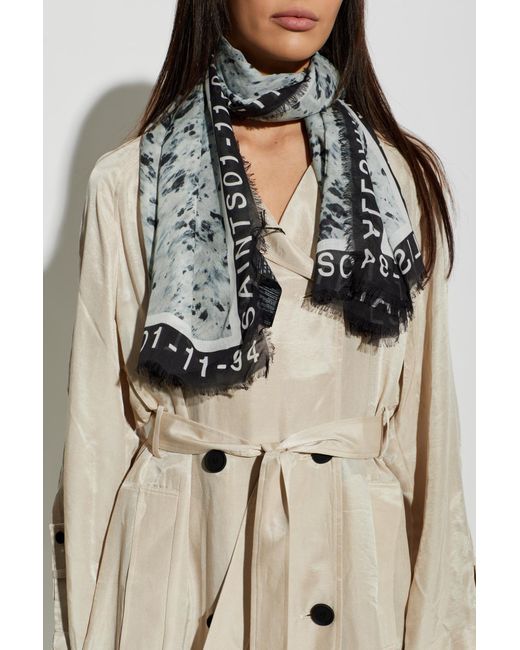 AllSaints Gray Patterned Scarf