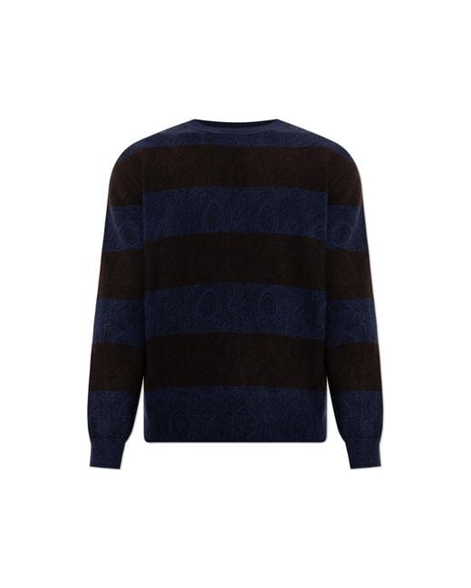 Etro Blue Wool Sweater for men