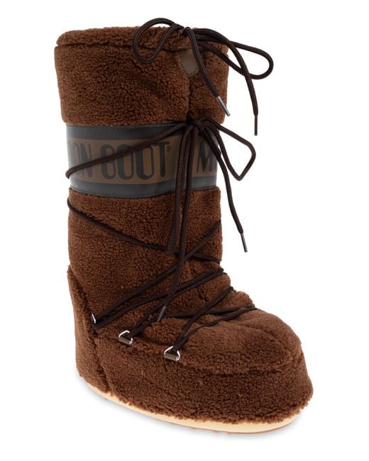 Moon Boot Brown Snow Boots 'Icon Fleece'