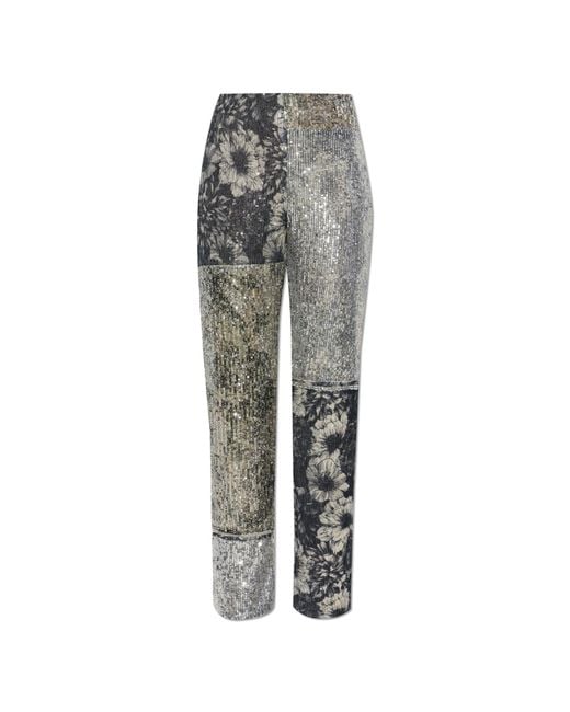 Maison Margiela Gray Trousers With Shimmering Sequins