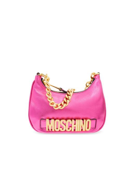 Moschino Pink Handbag With Logo,