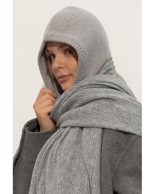 Lisa Yang Gray Cashmere Hood "Astri"