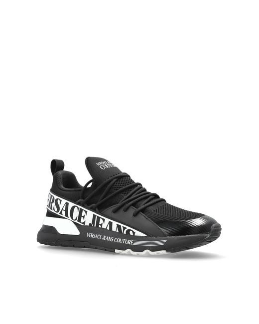 Versace Jeans Couture Black Sports Shoes With Printed Logo for men
