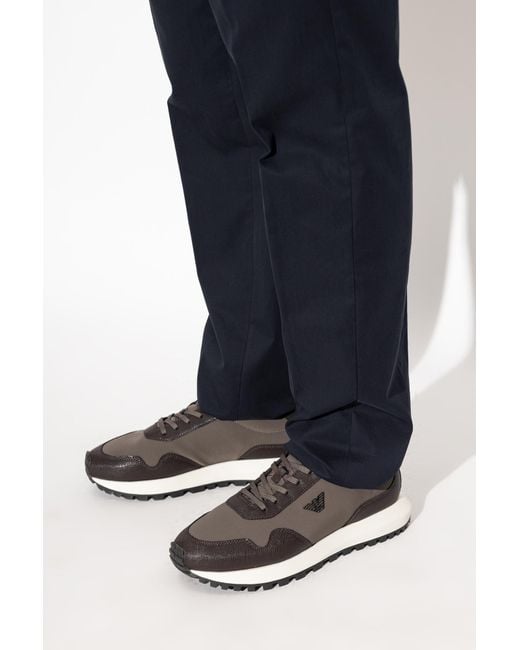 Emporio Armani Brown Sports Shoes for men