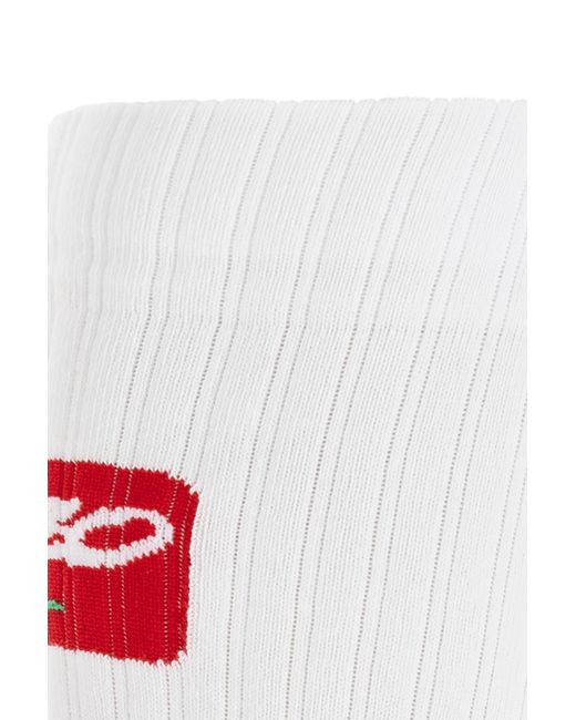 KENZO White Socks With Logo for men