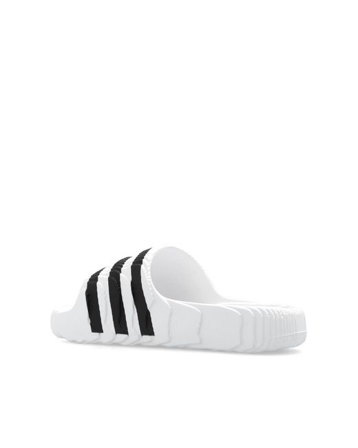 Adidas Originals White Adilette 22 Slides for men