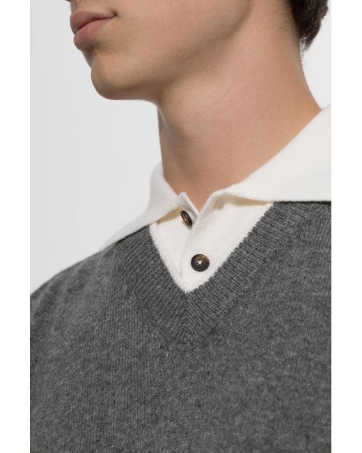 Eleventy Gray Wool Sweater for men