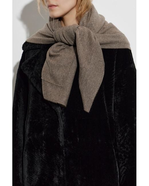 Lisa Yang Brown Cashmere Scarf 'Frieda'
