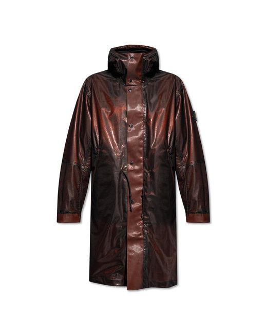 Stone Island Red Hooded Parka, for men