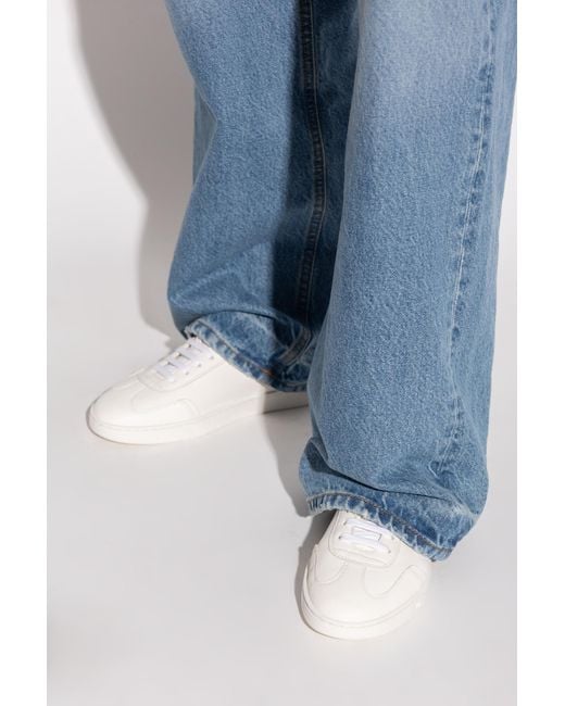 Ferragamo White Athena Leather Sports Shoes