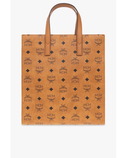 MCM Brown Monogrammed Shopper Bag