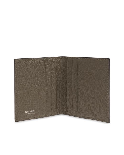 Ferragamo Brown Leather Card Holder for men