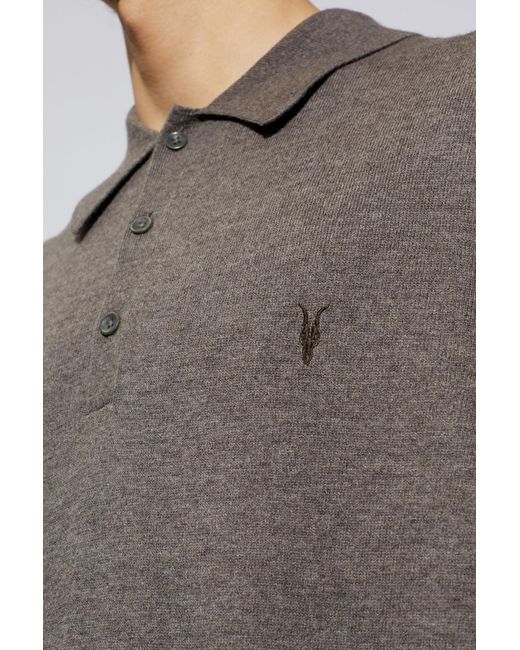 AllSaints Gray 'kilburn' Sweater With Collar, for men