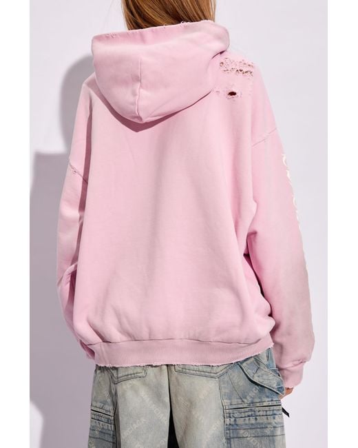 Balenciaga Pink Vintage Effect Sweatshirt, '