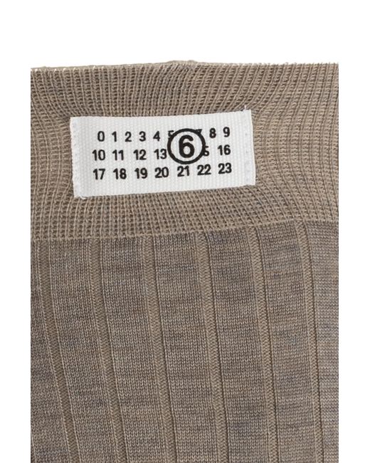 MM6 by Maison Margiela Gray Wool Socks With Logo Patch