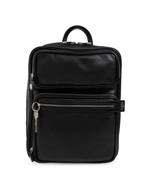 Acne Black Leather Backpack 'Camero Gym'