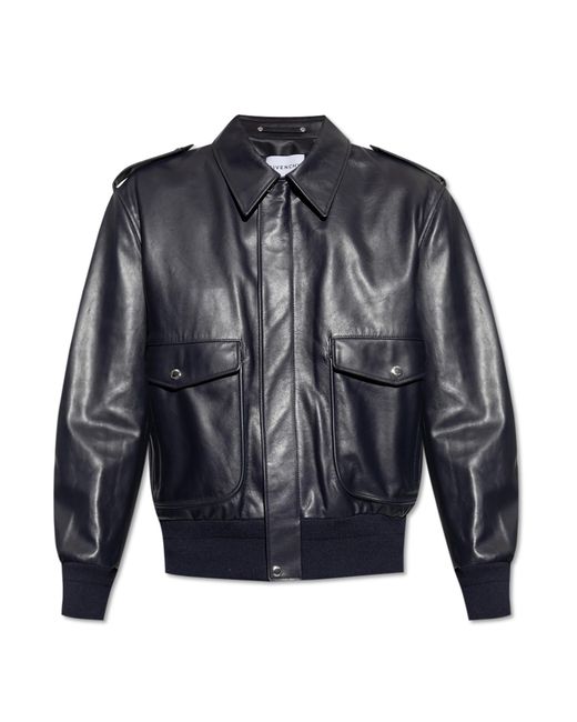 Givenchy Gray Leather Jacket for men