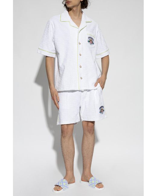 Casablanca White Shorts With Patch for men
