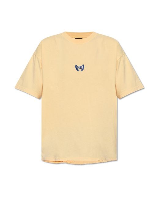 Balenciaga Natural T-Shirt With Vintage Effect