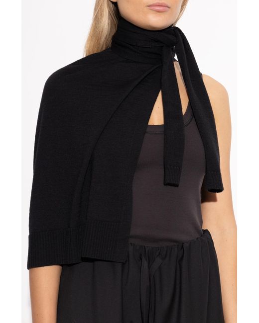 Lemaire Black Wool Scarf